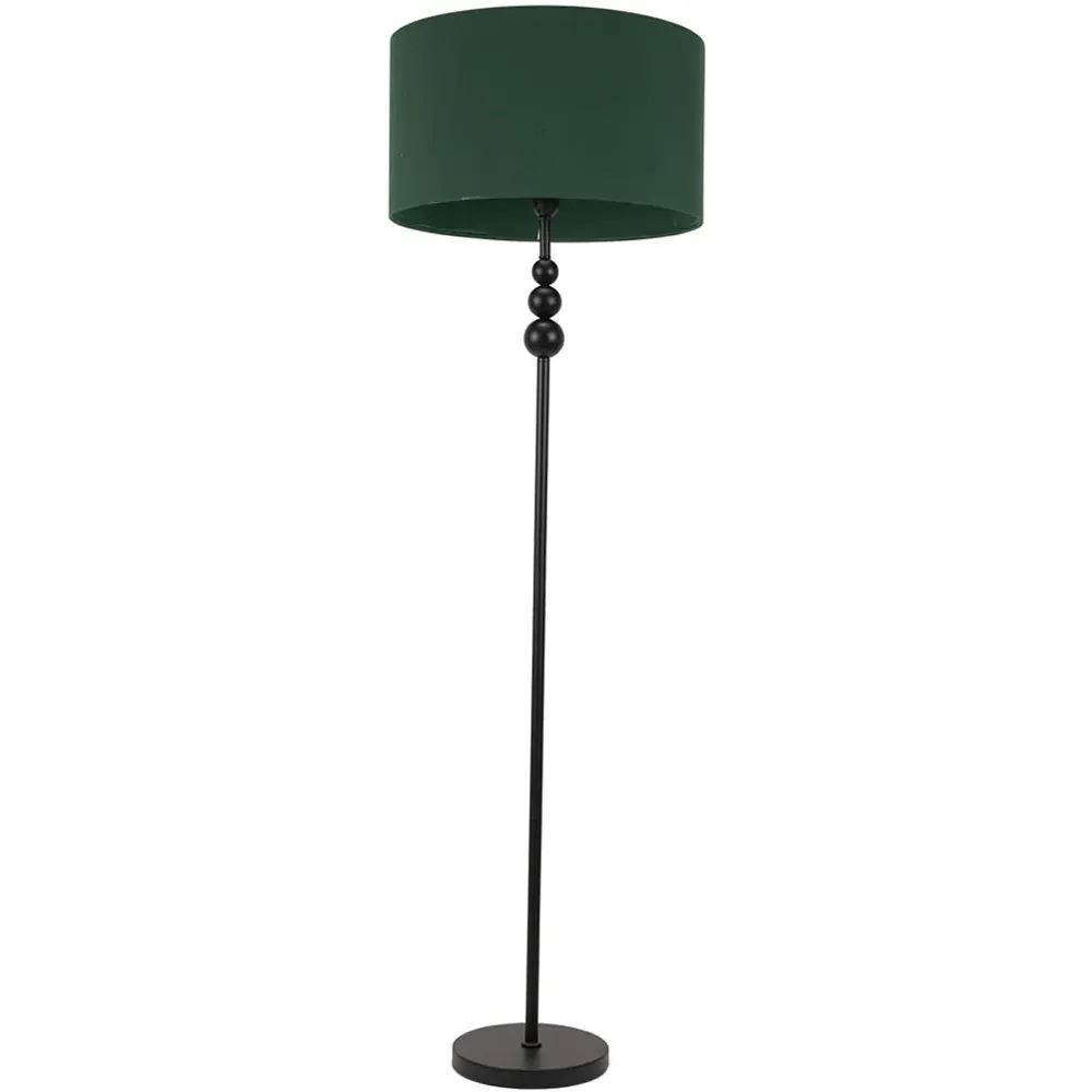 Marissa Stacked Ball Floor Lamp - Green, Fabric