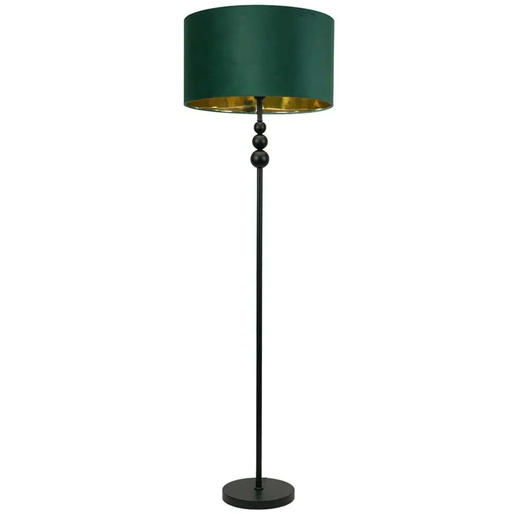 Marissa Stacked Ball Floor Lamp - Green, Velvet