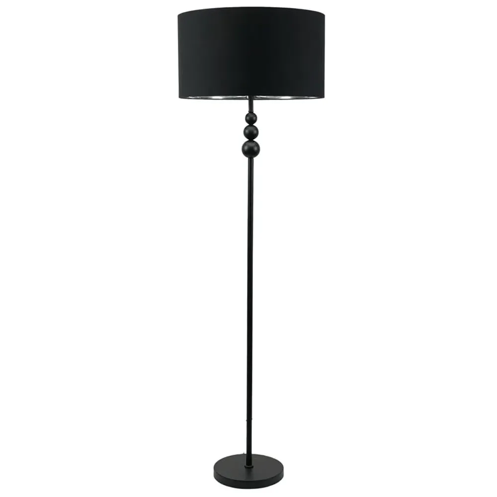 Marissa Stacked Ball LED Floor Lamp - Black, Velvet