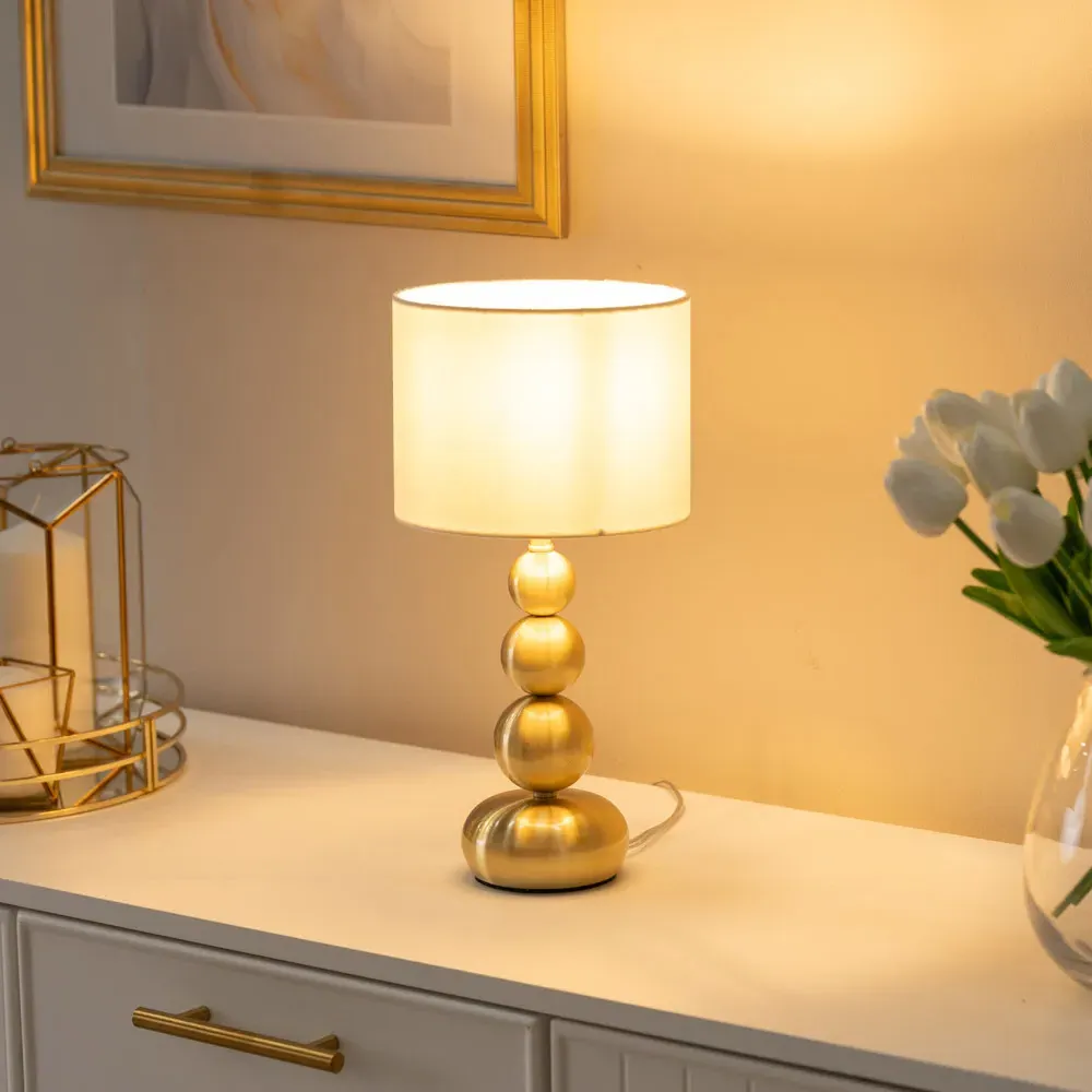 Marissa Stacked Ball Touch Table Lamp - Gold