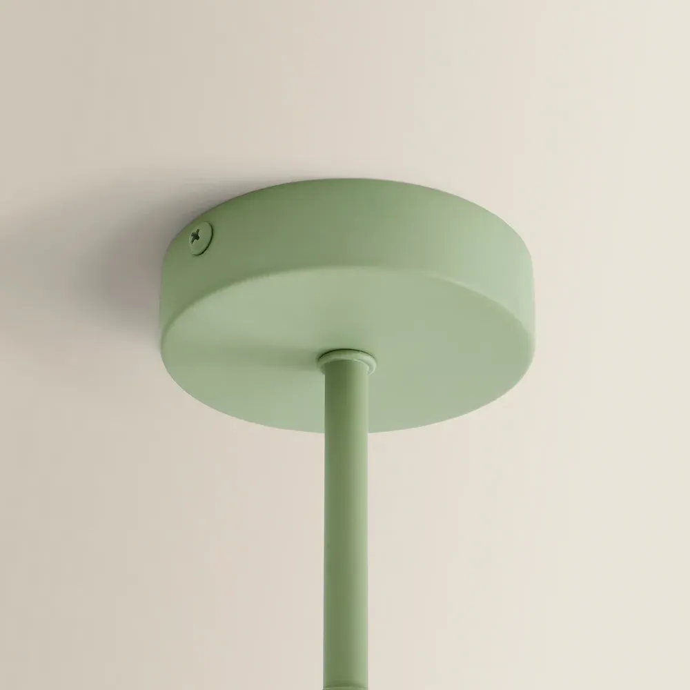 Marlow 3 Arm Globe LED Ceiling Light - Sage Green, Glass