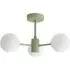 Marlow 3 Arm Globe LED Ceiling Light - Sage Green, Glass