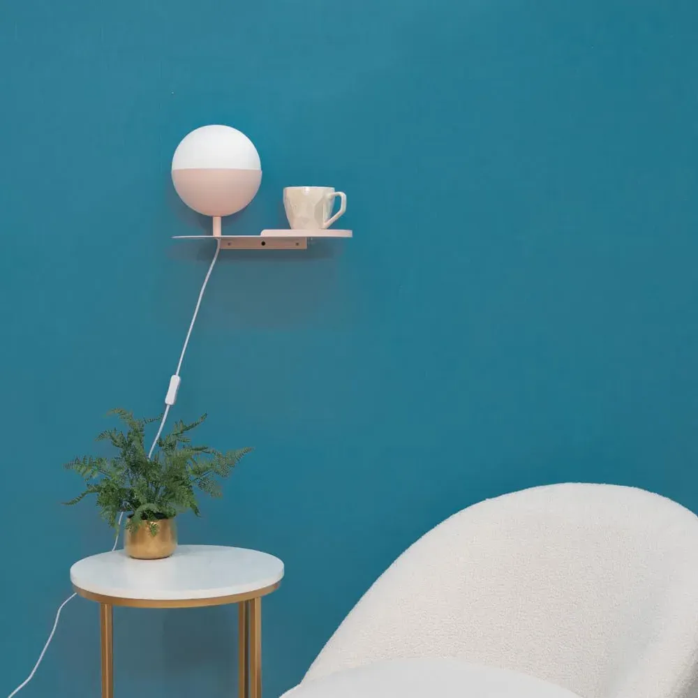 Marlow Globe LED Shelf Lamp with Storage - Pink, Glass