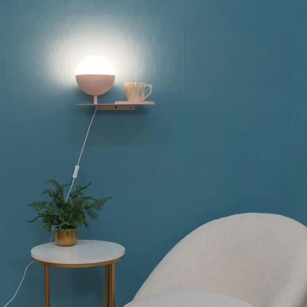 Marlow Globe LED Shelf Lamp with Storage - Pink, Glass