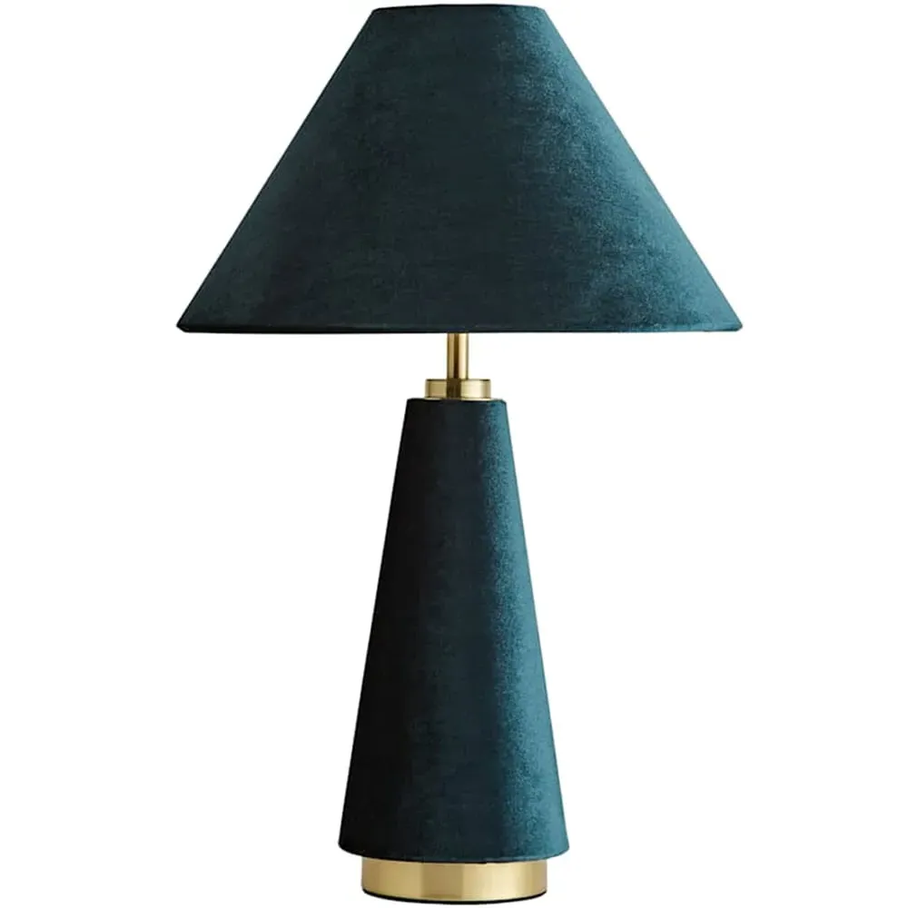 Martha Conical Table Lamp - Teal, Velvet image