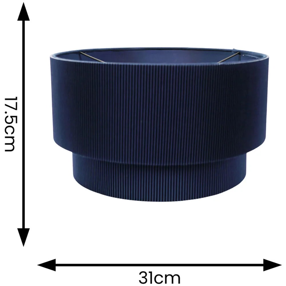 Mason 2 Tier Ruched Crinkle Lamp Shade - Blue, Cotton