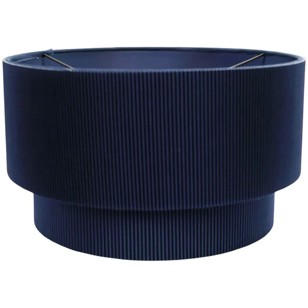 Mason 2 Tier Ruched Crinkle Lamp Shade - Blue, Cotton