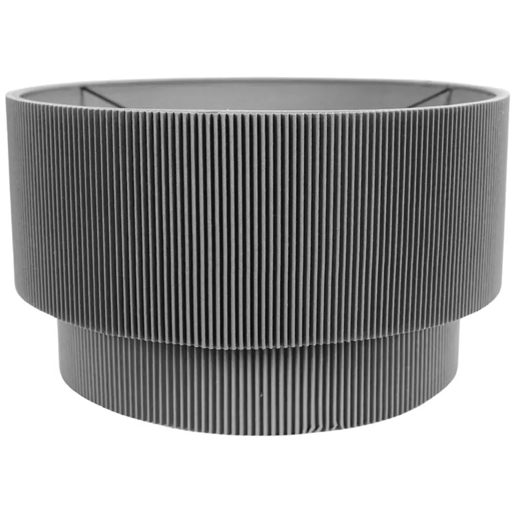 Mason 2 Tier Ruched Crinkle Lamp Shade - Grey, Cotton