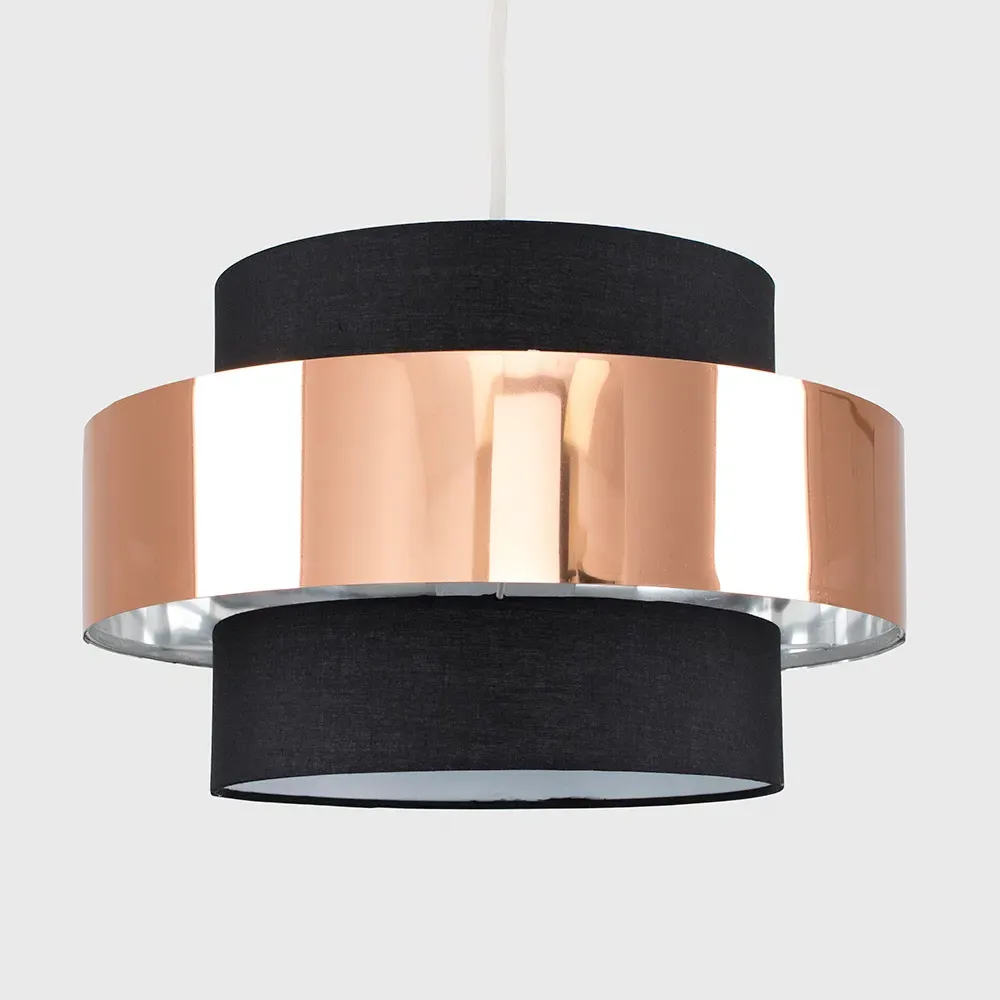 Matildo Halo Ceiling Pendant Lamp Shade - Black, Copper