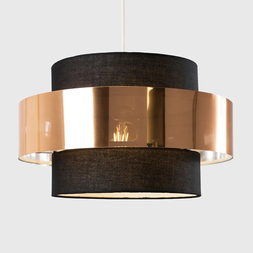 Matildo Halo Ceiling Pendant Lamp Shade - Black, Copper