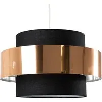 Matildo Halo Ceiling Pendant Lamp Shade - Black, Copper