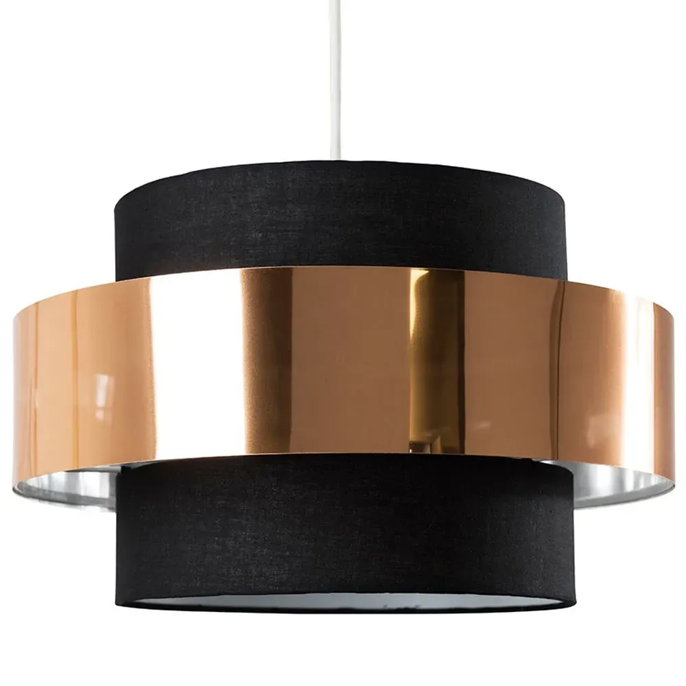 Matildo Halo Ceiling Pendant Lamp Shade - Black, Copper image