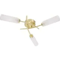 Maya 3 Way Curved Cross Over Flush LED Ceiling Light - Gold