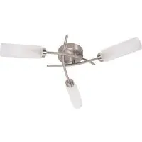 Maya 3 Way Curved Cross Over Flush LED Ceiling Light - Silver