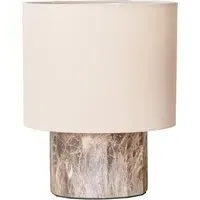 Melanie Table Lamp with Linen Shade - Brown, Marble