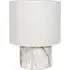 Melanie Table Lamp with Linen Shade - White, Marble