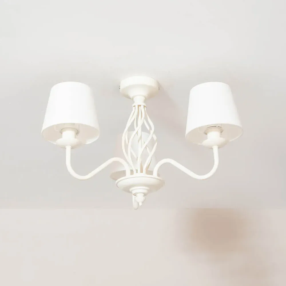 Memphis Barley Twist LED Ceiling Lamp - Cream