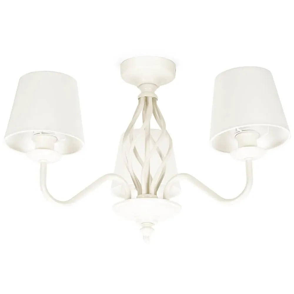 Memphis Barley Twist LED Ceiling Lamp - Cream