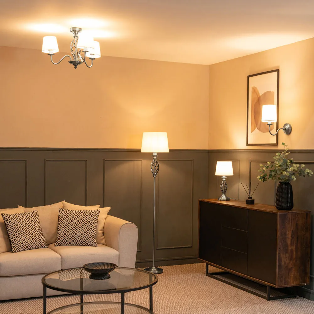 Memphis Barley Twist LED Ceiling Lamp - Silver