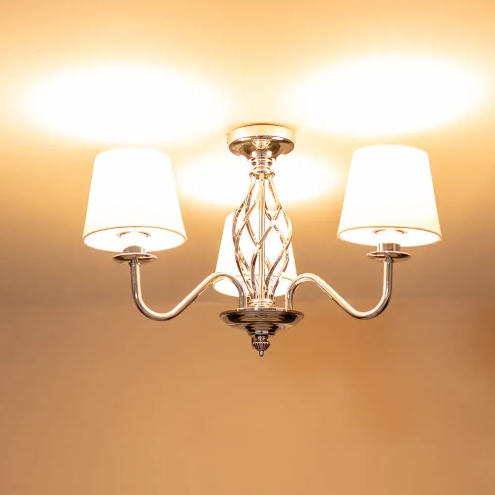 Memphis Barley Twist LED Ceiling Lamp - Silver