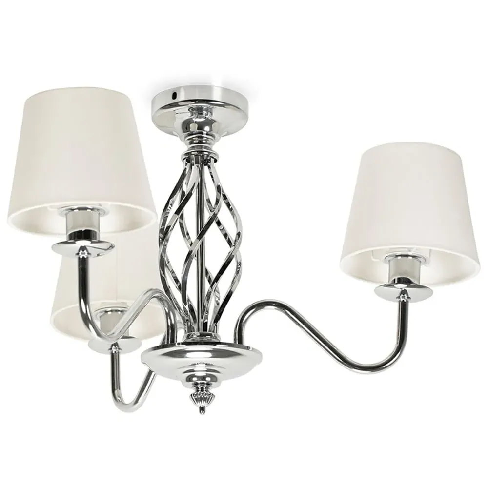 Memphis Barley Twist LED Ceiling Lamp - Silver