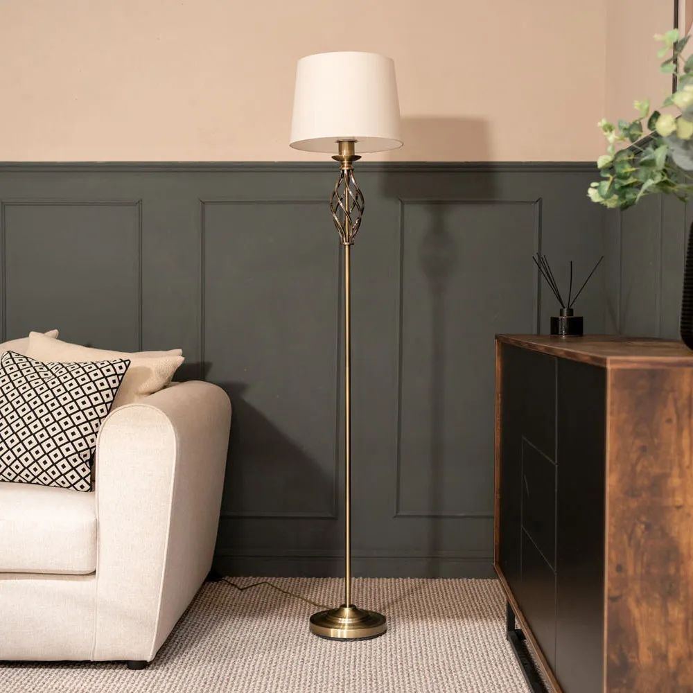 Memphis Barley Twist LED Floor Lamp - Gold
