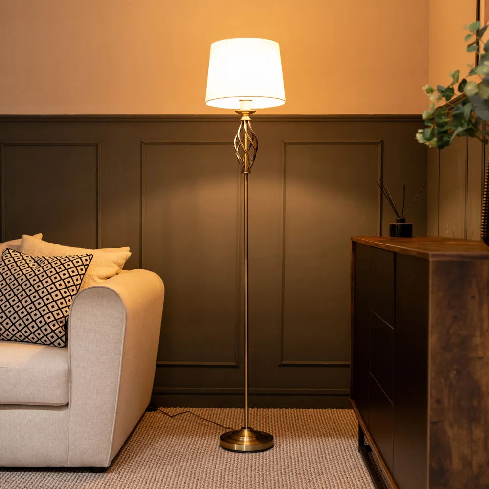 Memphis Barley Twist LED Floor Lamp - Gold