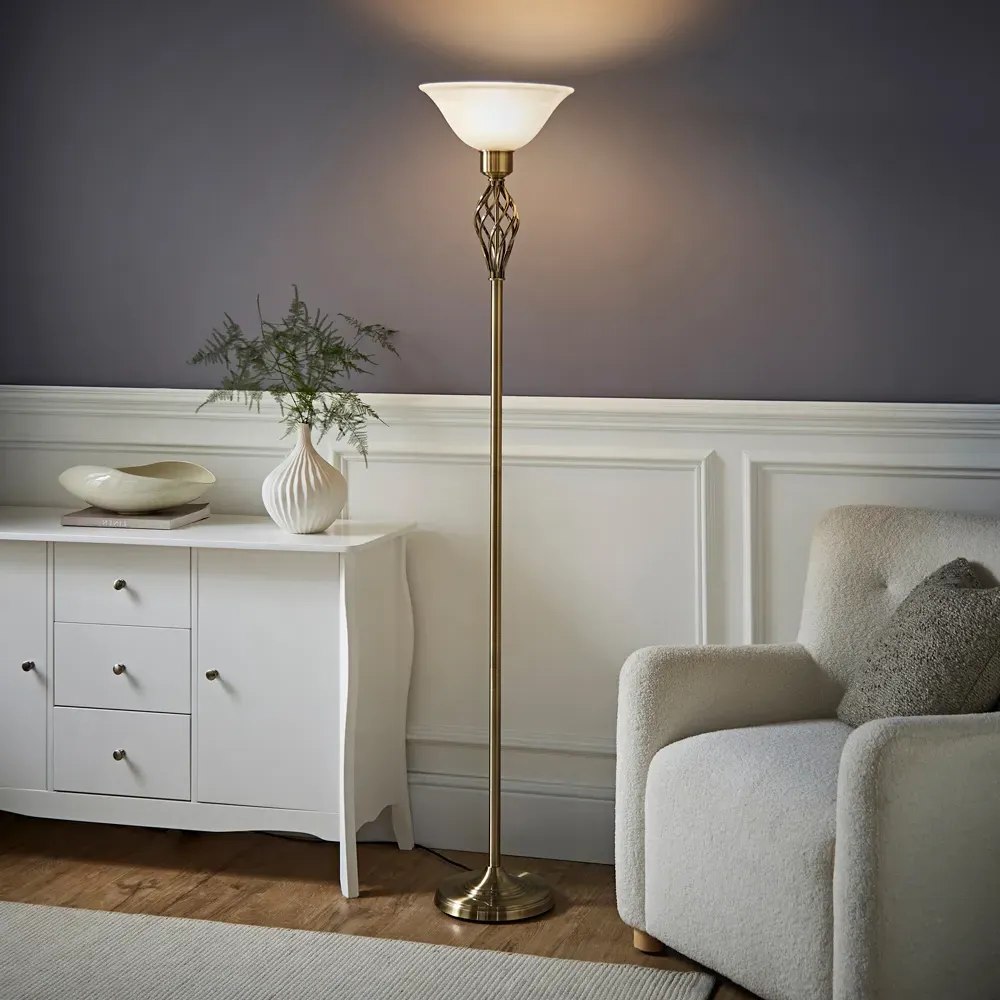 Memphis Twist Floor Lamp - Gold, Brass