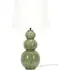 Mia Ceramic LED Table Lamp with White Shade - Green