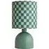 Miley Checkerboard Drum Lamp Shade LED Table Lamp - Green