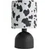 Miley Cow Print Drum Lamp Shade LED Table Lamp - Black