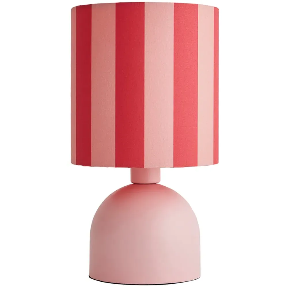 Miley Striped Drum Lamp Shade LED Table Lamp - Pink