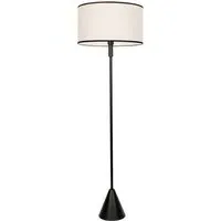 Mitch Triangle Floor Lamp with Black Trim - Black, Linen