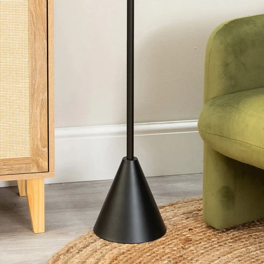 Mitch Triangle Floor Lamp with LED - Black, Boucle
