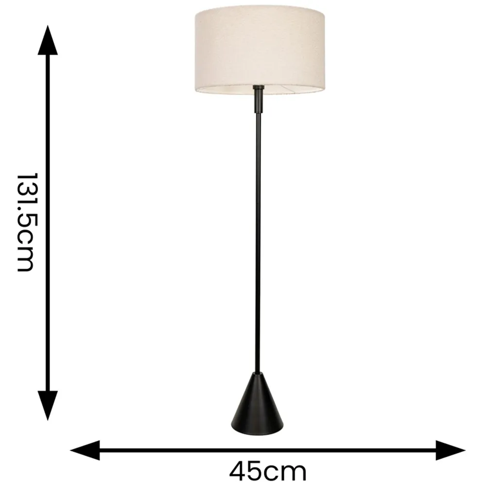 Mitch Triangle Floor Lamp with LED - Black, Boucle