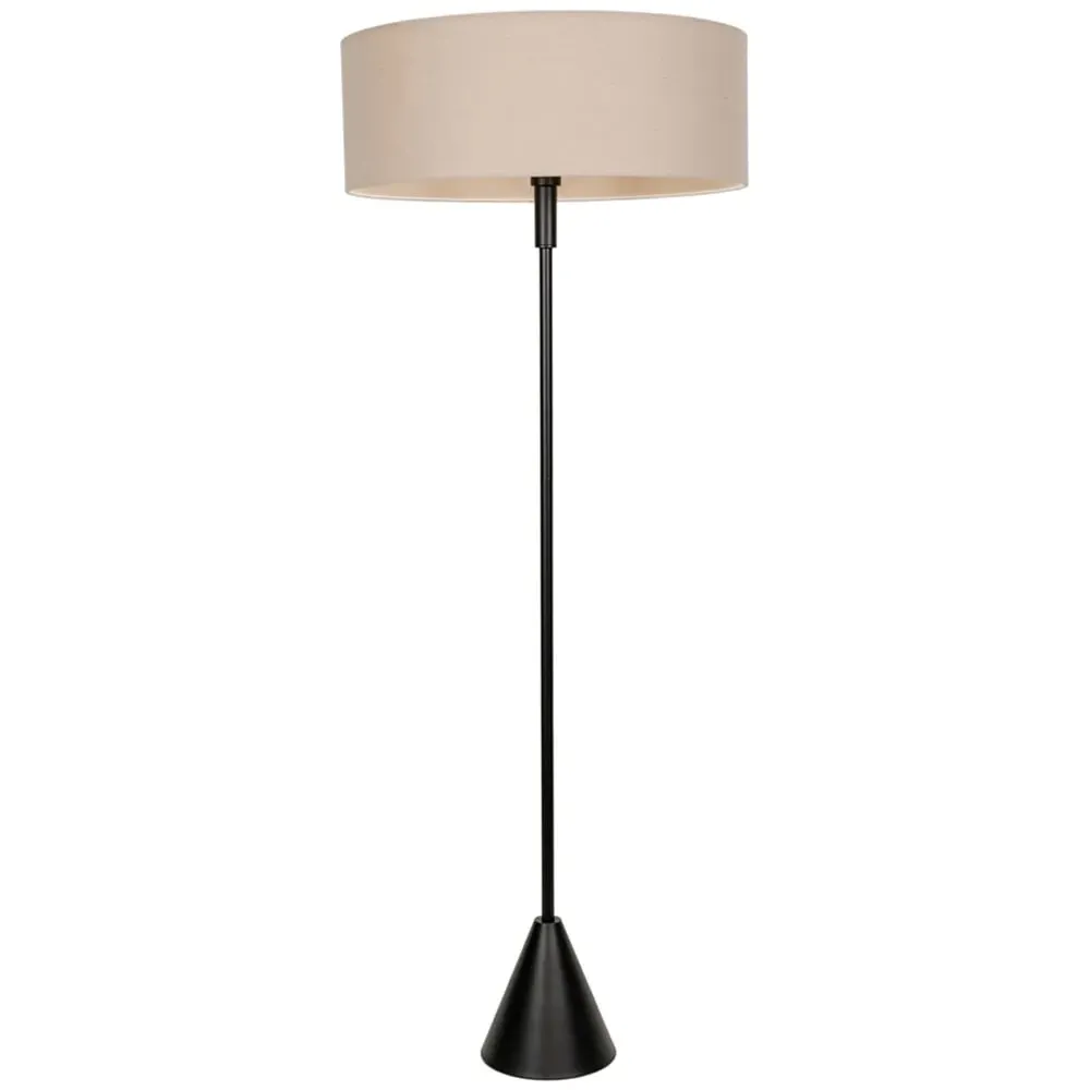 Mitch Triangle Floor Lamp with LED - Black, Linen