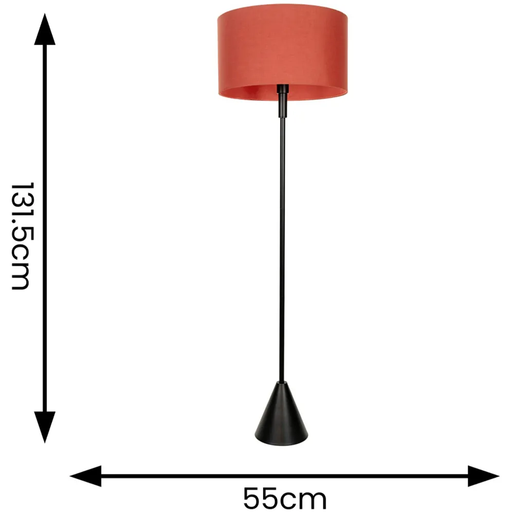 Mitch Triangle Floor Lamp with LED - Black, Wood