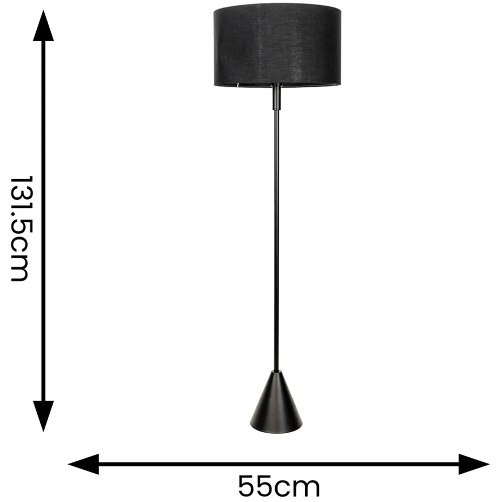 Mitch Triangle Floor Lamp with LED - Black, Wood