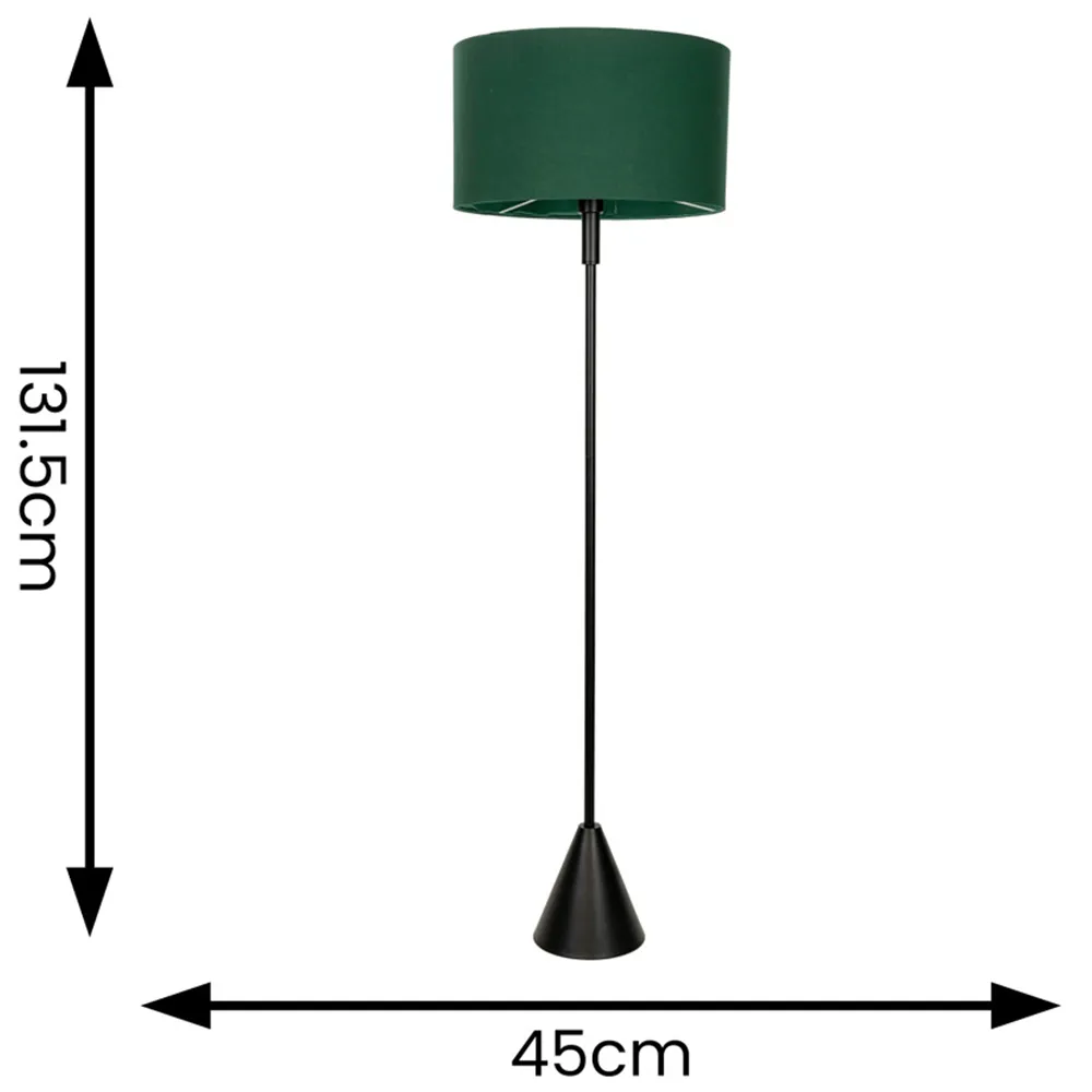 Mitch Triangle Floor Lamp with LED - Green, Wood