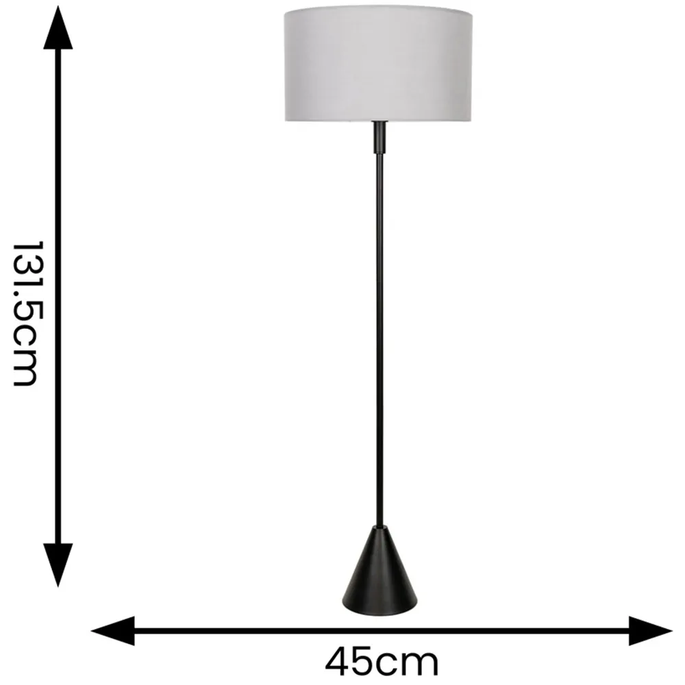 Mitch Triangle Floor Lamp with LED - Grey, Wood