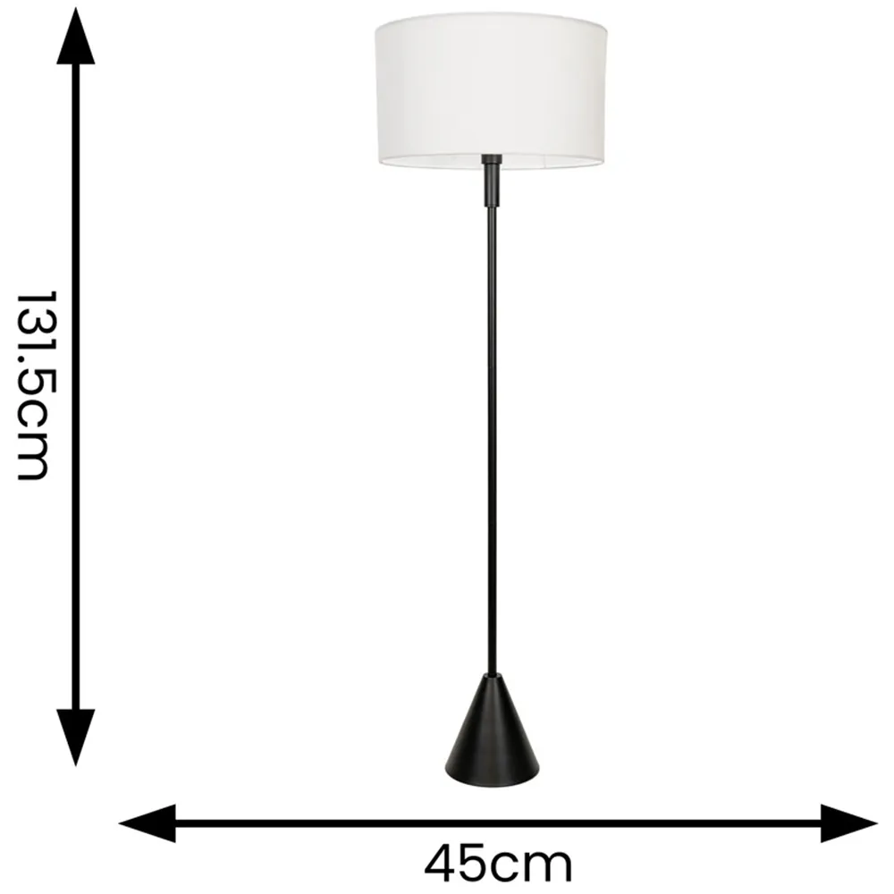 Mitch Triangle Floor Lamp with LED - White, Wood