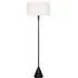 Mitch Triangle Floor Lamp with White Trim - Black, Linen