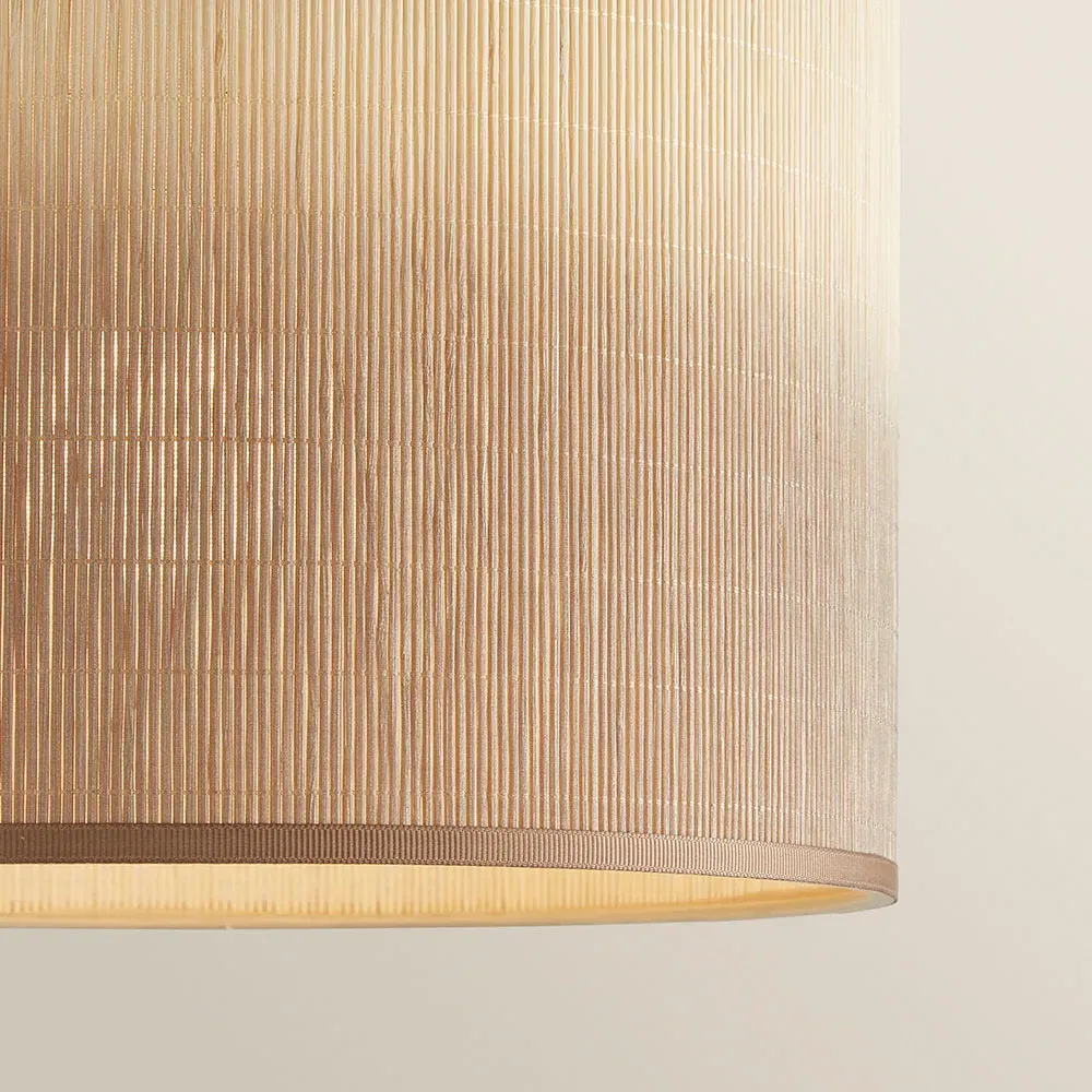 Mollie Ombre Bamboo Drum Ceiling Pendant Lamp Shade - Brown