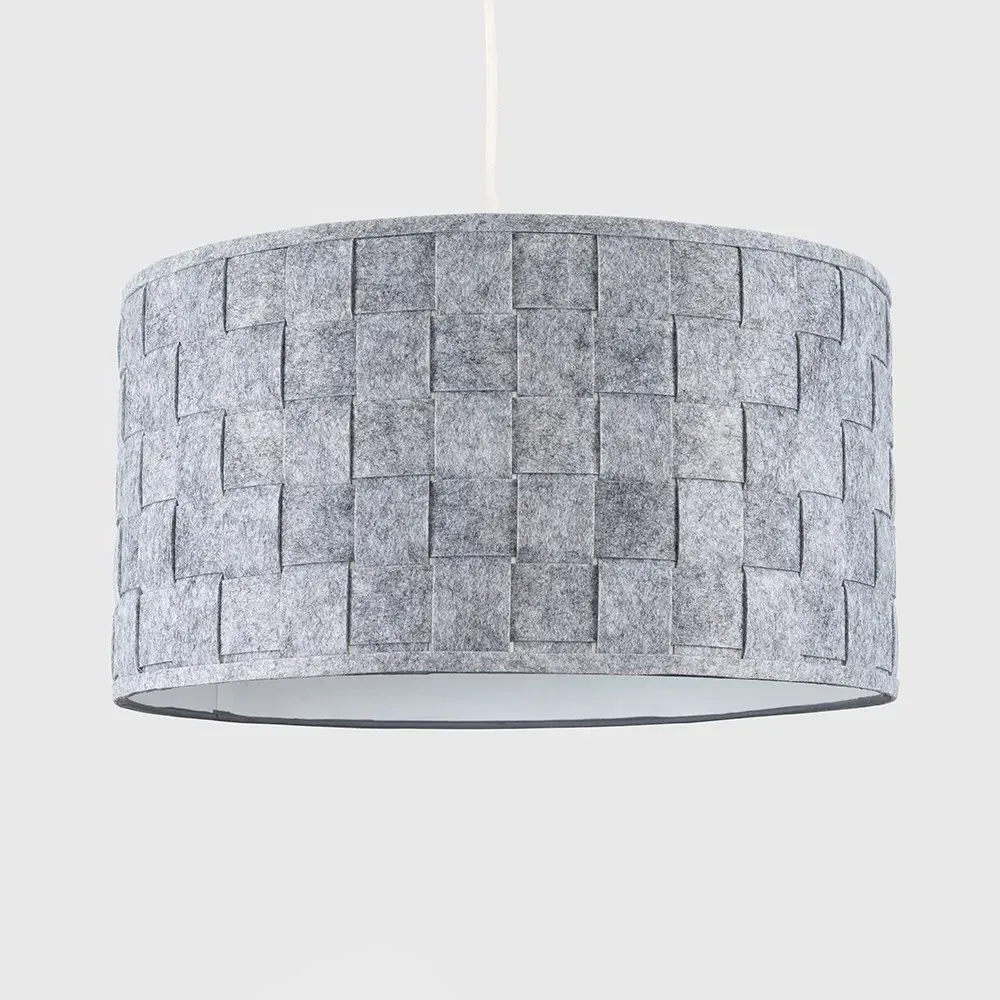 Monza Extra Large Lamp Shade - Grey, Felt Weave