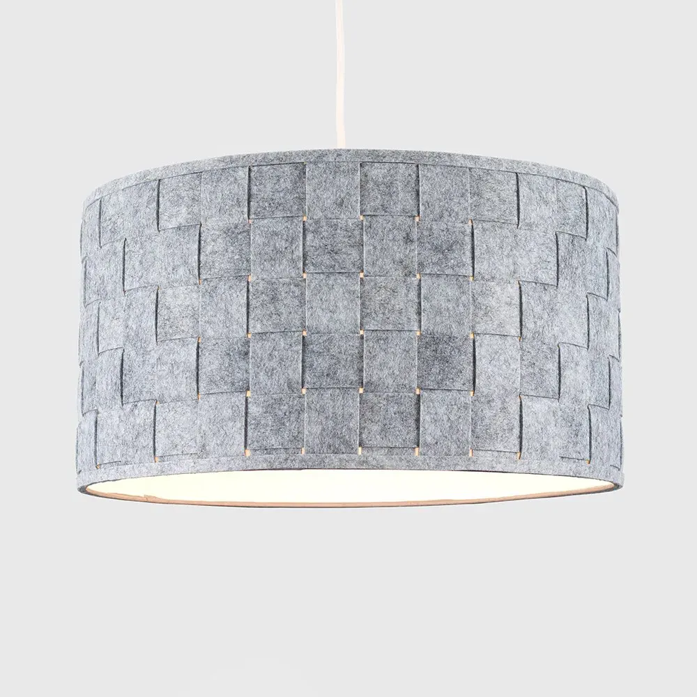Monza Extra Large Lamp Shade - Grey, Felt Weave