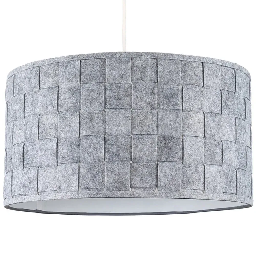 Monza Extra Large Lamp Shade - Grey, Felt Weave