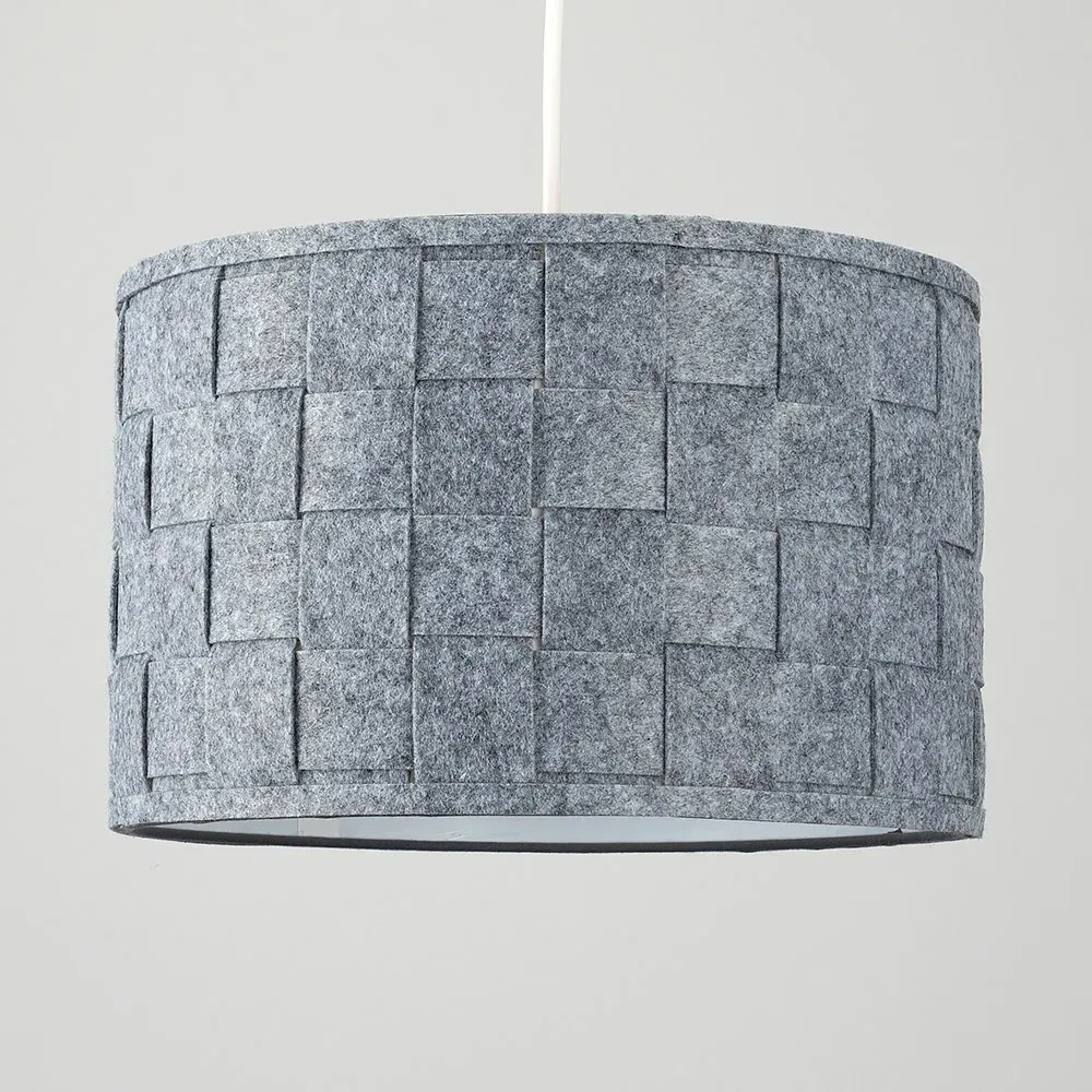 Monza Large Lamp Shade - Grey, Felt Weave