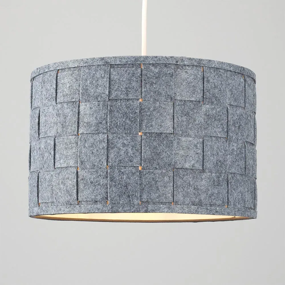 Monza Large Lamp Shade - Grey, Felt Weave