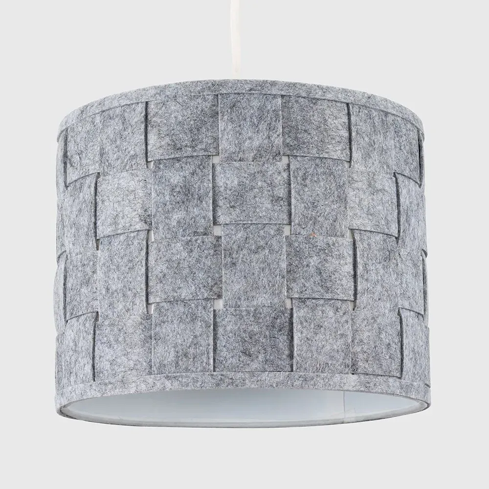 Monza Small Lamp Shade - Grey, Felt Weave