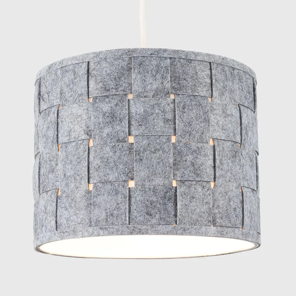 Monza Small Lamp Shade - Grey, Felt Weave